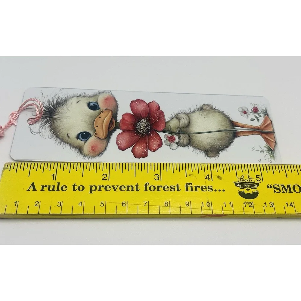 Cute Baby Goose Aluminum Bookmark With Tassel. 6X2